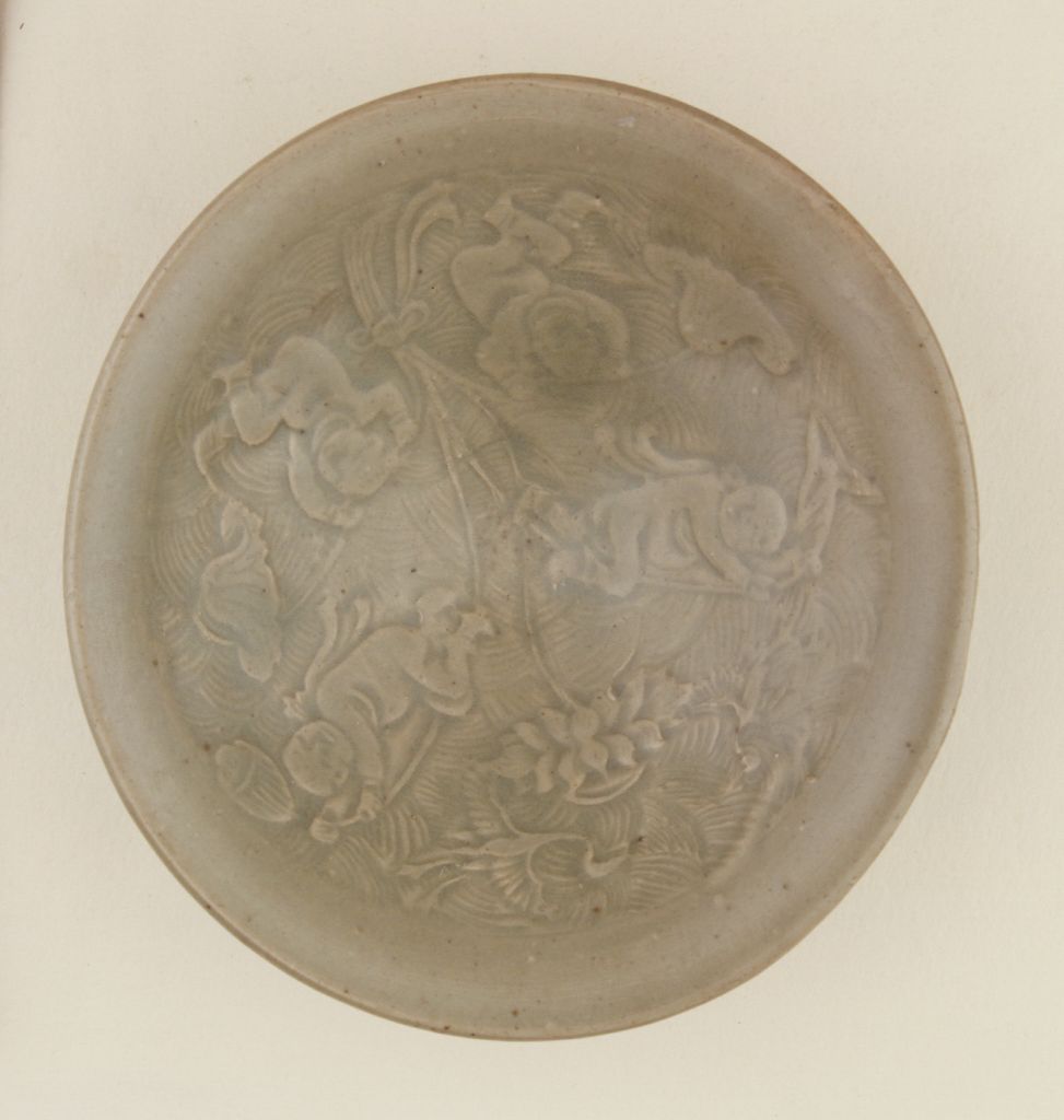 图片[2]-Blue-glaze printing lotus bowl for children in Yaozhou kiln-China Archive